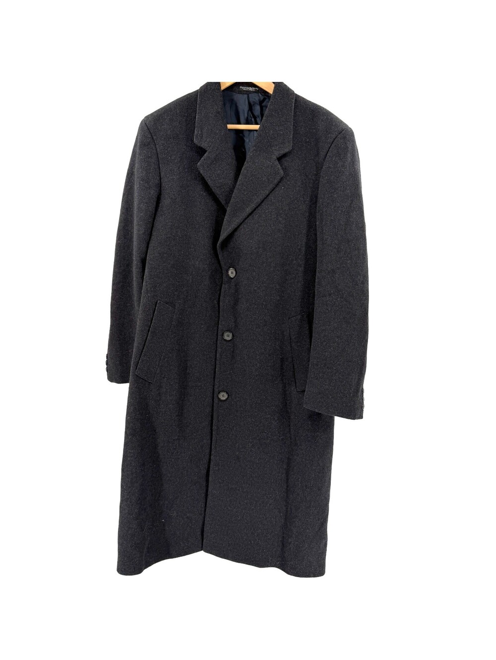 Vintage 90s Pierre Cardin Charcoal Wool Overcoat